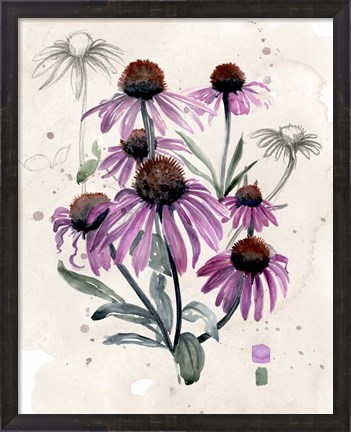 Framed Purple Wildflowers I Print