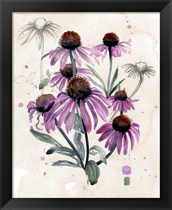 Framed Purple Wildflowers I Print