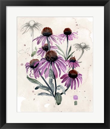 Framed Purple Wildflowers I Print