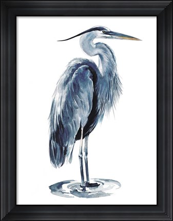 Framed Blue Blue Heron I Print