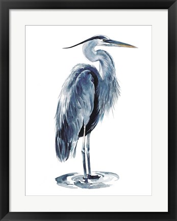 Framed Blue Blue Heron I Print