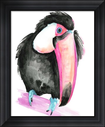 Framed Technicolor Toucan I Print