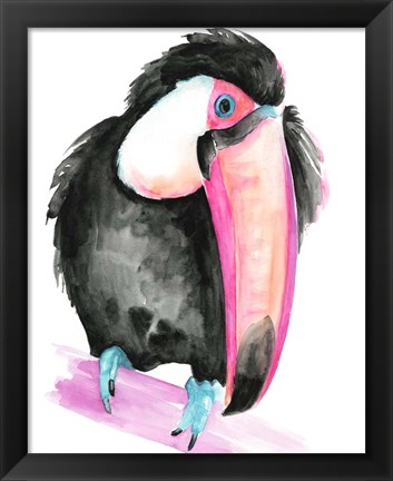 Framed Technicolor Toucan I Print