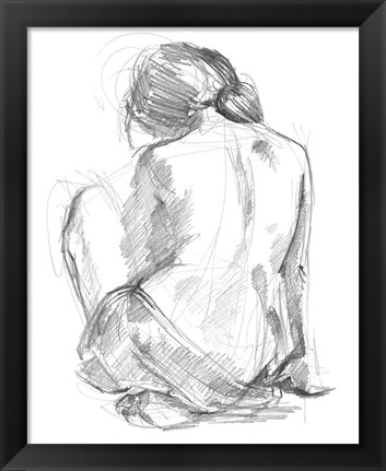 Framed Sitting Pose I Print