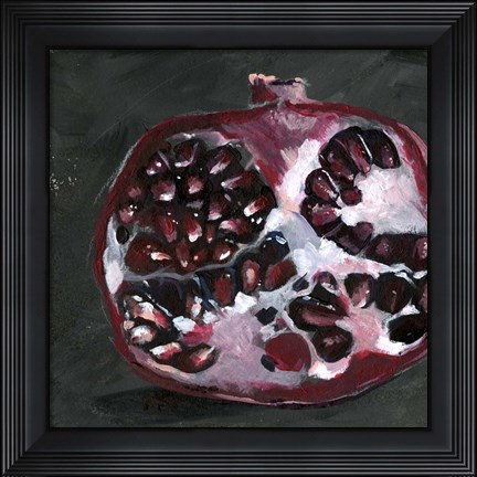 Framed Pomegranate Study on Black I Print