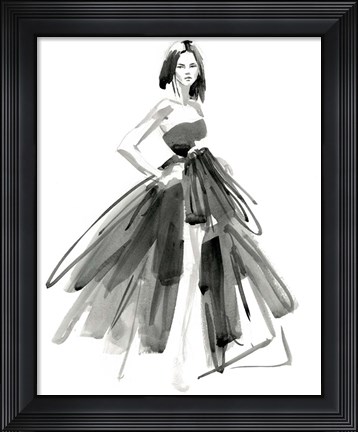 Framed Gestural Evening Gown I Print