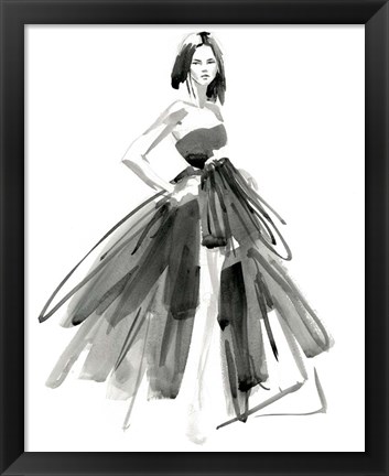 Framed Gestural Evening Gown I Print