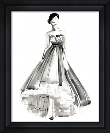 Framed Gestural Evening Gown II Print