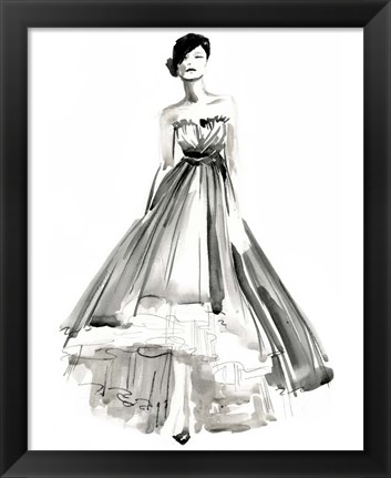 Framed Gestural Evening Gown II Print