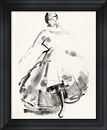Framed Vintage Costume Sketch II Print
