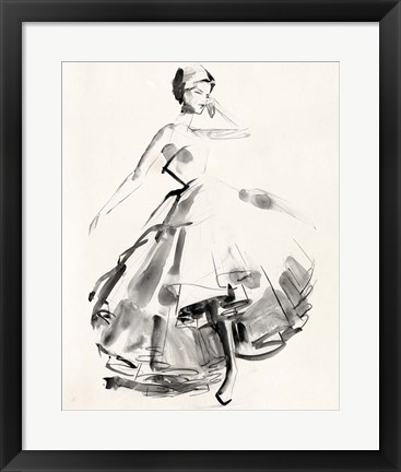 Framed Vintage Costume Sketch II Print