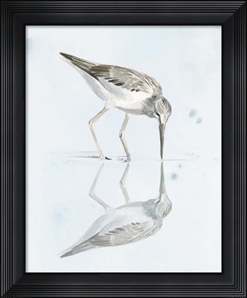 Framed Sandpiper Reflections I Print