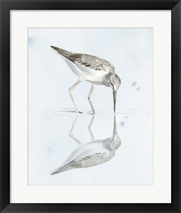 Framed Sandpiper Reflections I Print