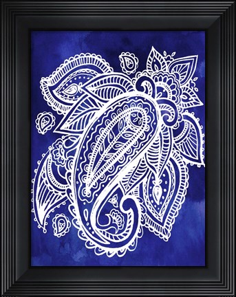 Framed Indigo Paisley II Print