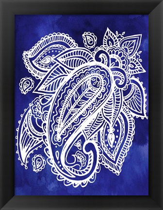 Framed Indigo Paisley II Print