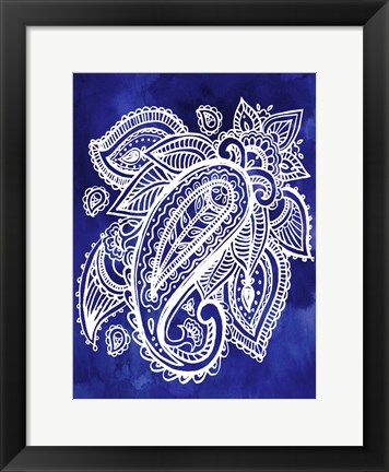 Framed Indigo Paisley II Print