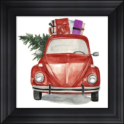 Framed Christmas Cars I Print