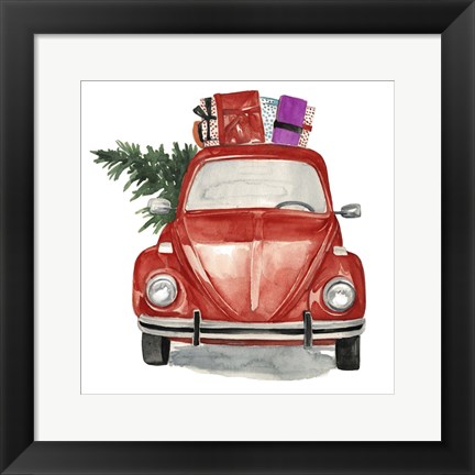 Framed Christmas Cars I Print