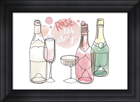 Framed Champagne Wishes  II Print
