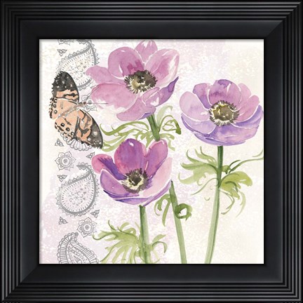 Framed Flowers &amp; Lace I Print