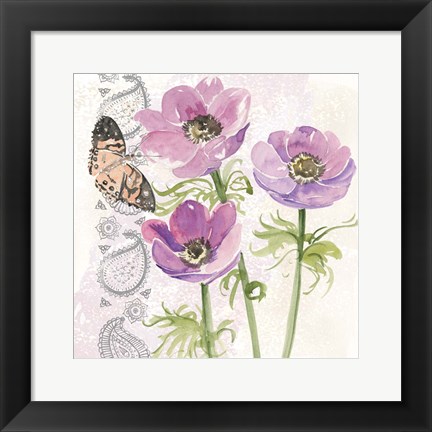 Framed Flowers &amp; Lace I Print