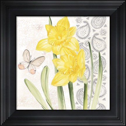 Framed Flowers &amp; Lace II Print