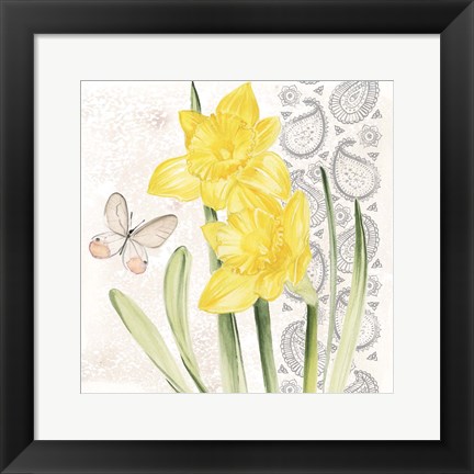 Framed Flowers &amp; Lace II Print