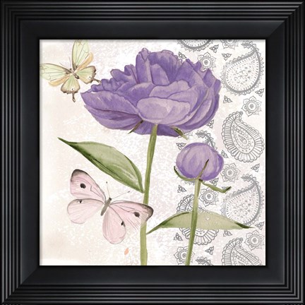 Framed Flowers &amp; Lace IV Print
