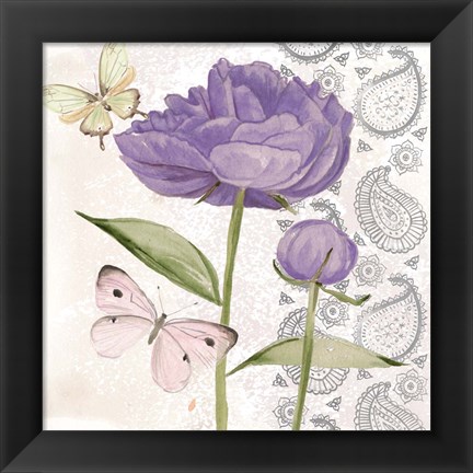 Framed Flowers &amp; Lace IV Print