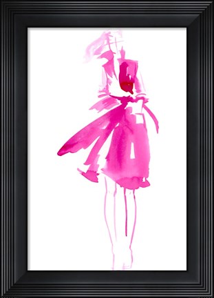 Framed Fuchsia Street Fashion I Print