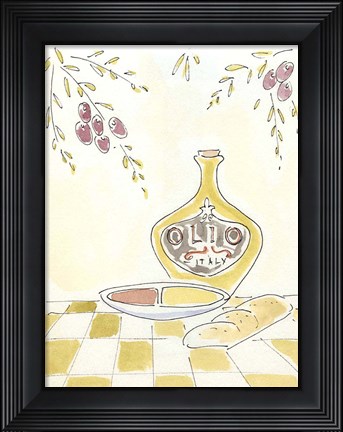 Framed Olio della Cucina I Print