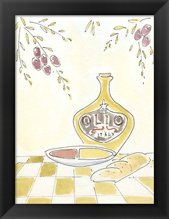 Framed Olio della Cucina I Print