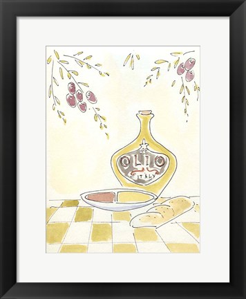 Framed Olio della Cucina I Print