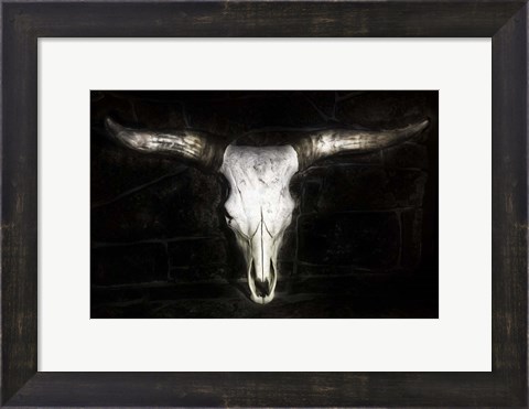Framed Cow Skull Print