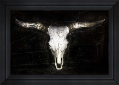 Framed Cow Skull Print