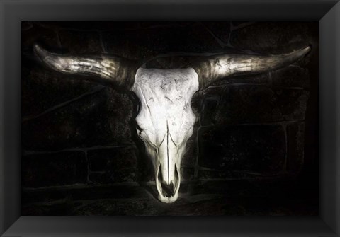 Framed Cow Skull Print