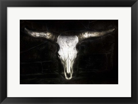 Framed Cow Skull Print