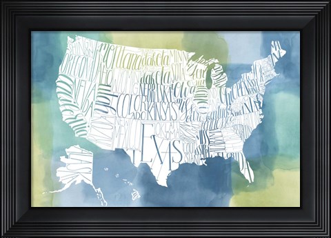 Framed Patchwork USA Print
