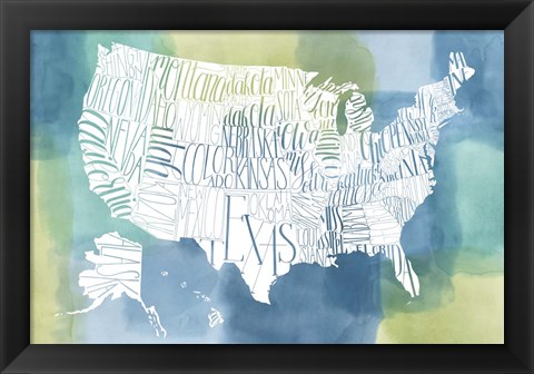 Framed Patchwork USA Print