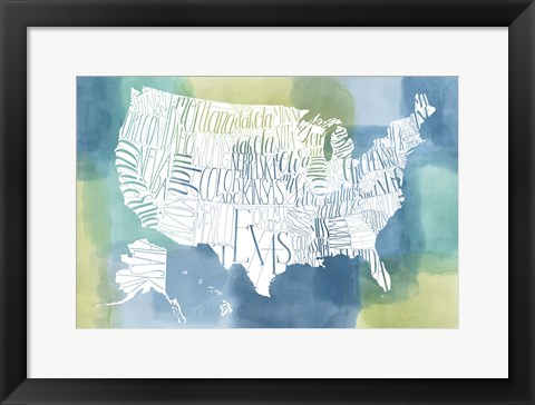 Framed Patchwork USA Print