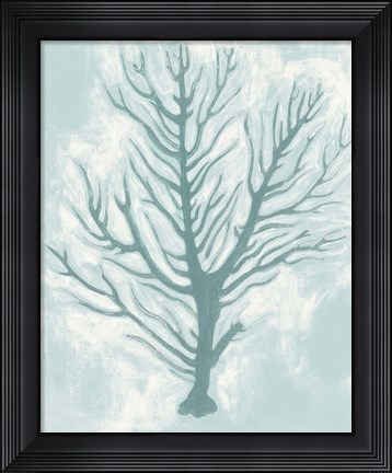 Framed Living Teal I Print