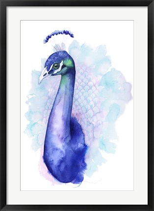 Framed Bejeweled Peacock II Print