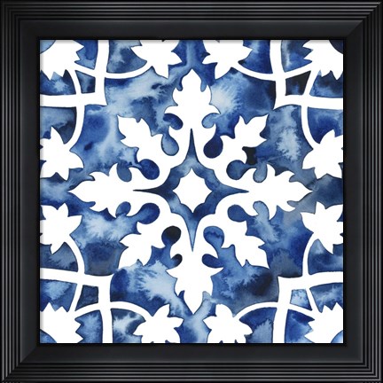 Framed Cobalt Tile V Print