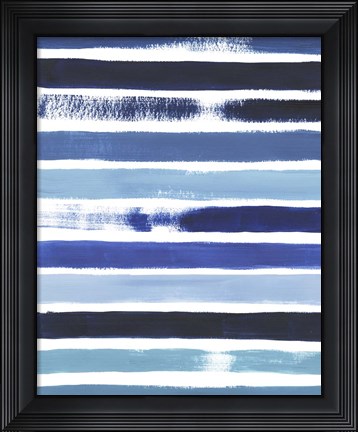 Framed Cobalt Strokes I Print