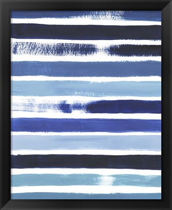 Framed Cobalt Strokes I Print