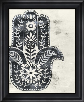 Framed Day Hamsa I Print