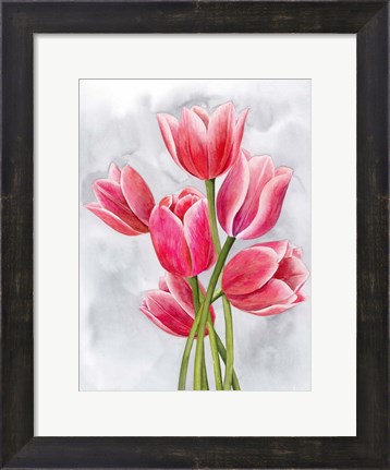 Framed Tulip Tangle I Print