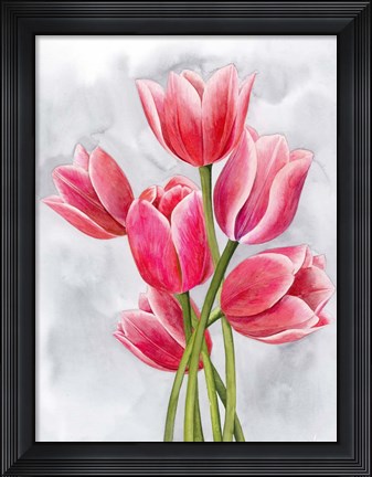 Framed Tulip Tangle I Print