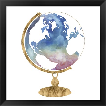 Framed Adventure Globe I Print