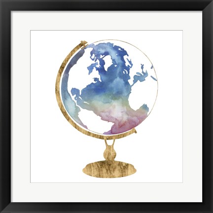 Framed Adventure Globe I Print